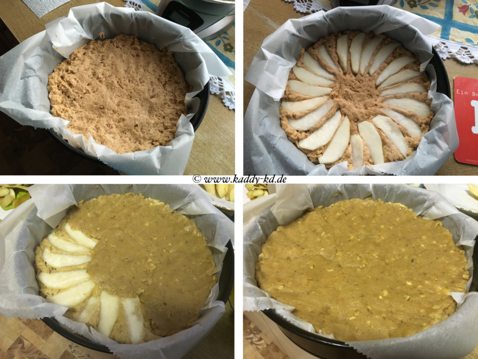 Gedeckter Birnenkuchen mit Walnüssen - kaddy-kd